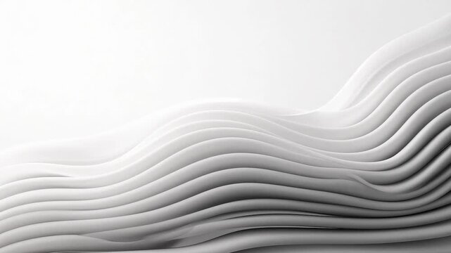 Abstract white organic lines forming a flowing wave pattern. Elegant, soft, and modern background for corporate presentations