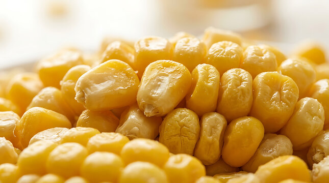 Close-up of fresh, ripe corn kernels, natural food texture