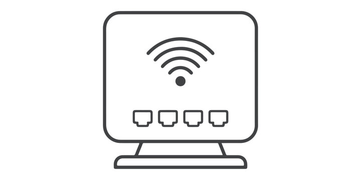 Router icon, representing wireless internet connectivity and network access.