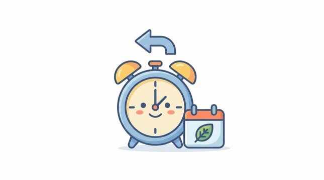 Daylight Saving Time Reminder Alarm Clock Vector