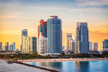 Naklejka premium South Beach, Miami, Florida, USA