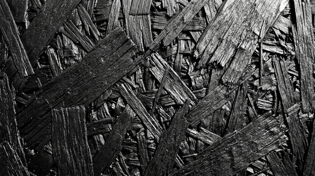 Close-up of black painted OSB wood texture background