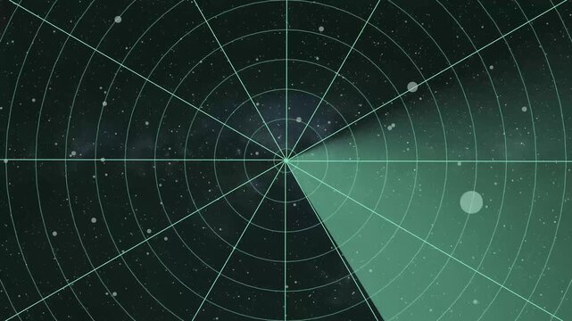 Green radar screen sweeps active sector beams across starfields. Surveillance target coordinates track on the green radar screen. High tech sonar monitoring runs on this green radar screen.