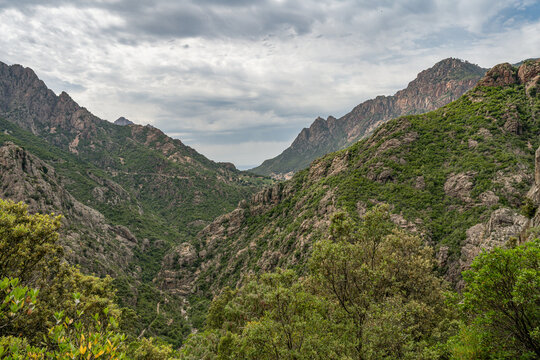 Corse France Gorges Spelunca Landscape Nature Wild westcoast