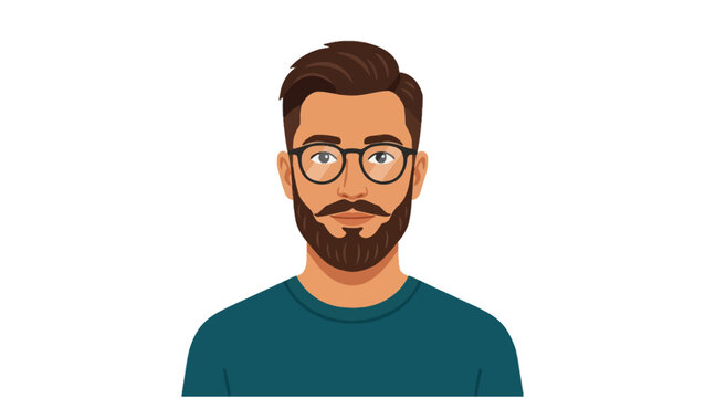 Modern bearded man avatar vector illustration