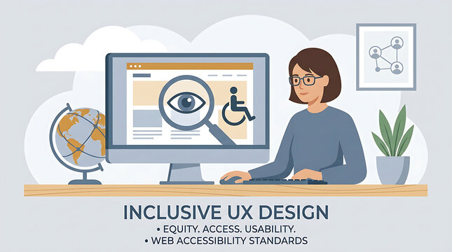Inclusive UX design professional working on web accessibility standards and digital equity