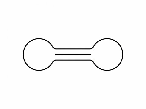 Conceptual vector illustration of a double covalent bond, a fundamental chemical representation showing shared electron pairs between atoms in molecular structures
