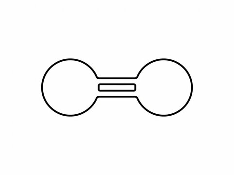 Minimalist line art illustration of a double covalent bond, symbolizing chemical linkage and molecular structure. Ideal for scientific diagrams, educational materials, and graphic design