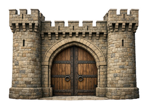 PNG Medieval stone castle entrance