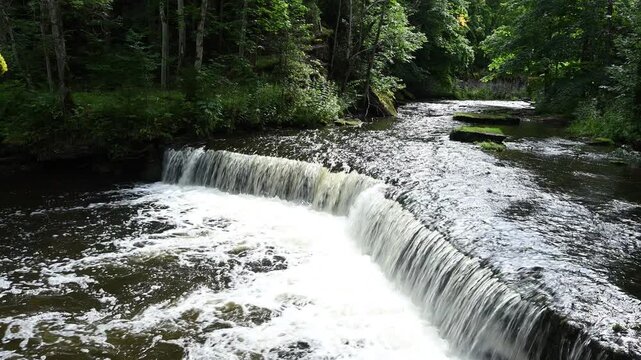 Estonia - N&otilde;mmeveski waterfall on the Valgej&otilde;gi River, 1.2 m (4 ft) high waterfall in Lahemaa National Park.