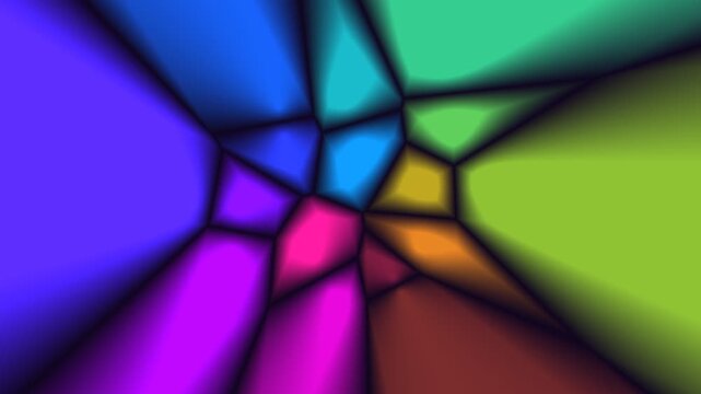 Abstract mosaic background with vibrant gradient color patches and dark lines