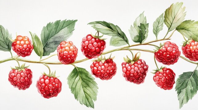 cute watercolor bignay berries white background
