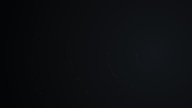 Minimalist abstract pattern of glowing white dots on a dark black background
