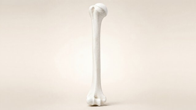 Matte white porcelain anatomical model of the human humerus bone head shaft condyles