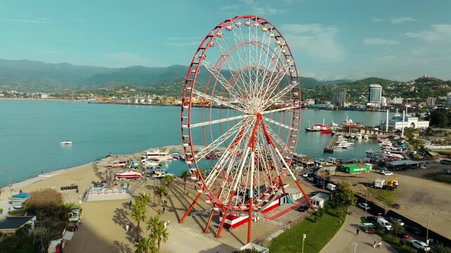 Batumi City Center, Orbi City and Heroes Alley &mdash; Aerial Drone View, Georgia