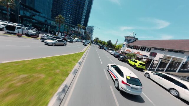 FPV Drone Flight Over Orbi City and Heroes Alley