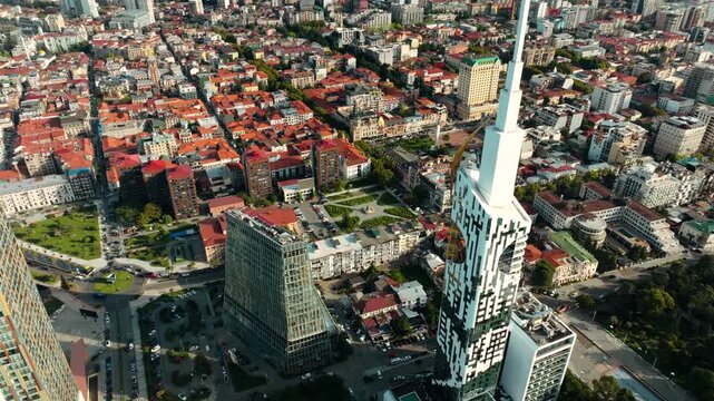 Batumi City Center, Orbi City and Heroes Alley &mdash; Aerial Drone View, Georgia