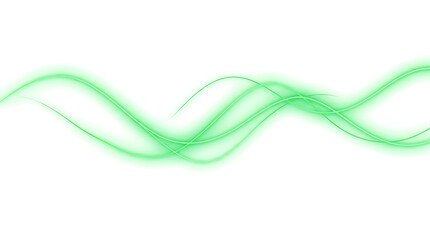Fototapeta premium Green glowing wave line flowing horizontally suitable for eco friendly technology and environmental design PNG, Transparent and Black Background Versions produced