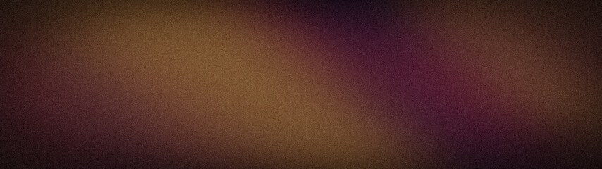 Fototapeta premium Grainy textured abstract background in brown yellow and purple colors with wide format for tech and design