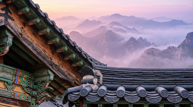 Buddhist Temple in Nepal at Sunset Amid the Majestic Himalayas, Traditional Asian Architecture, Ancient Monastery and Cultural Landmark in a Serene Mountain Landscape