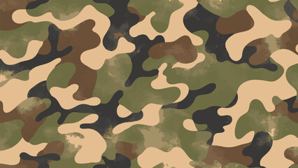 Fototapeta premium Premium Editable Woodland Camouflage Vector with Layered Earth Tone Forms for Military Gear and Uniforms