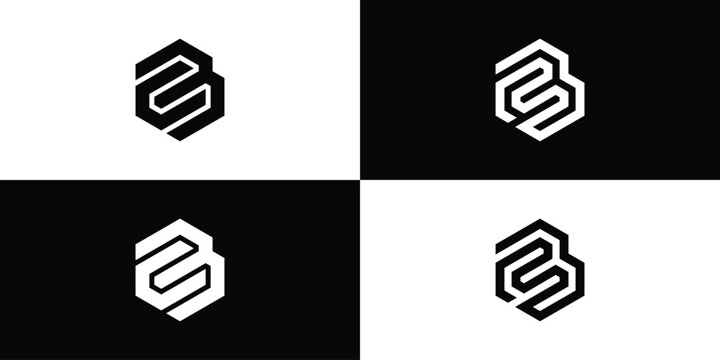 Modern Hexagonal Logo Design with Abstract Letter B.