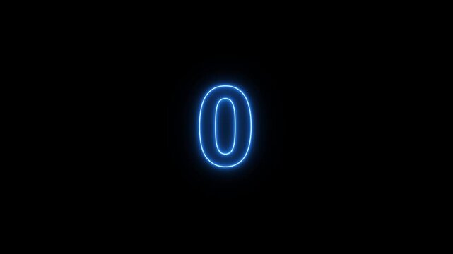 Countdown number sequence for timer and start moment. Numeric countdown for time tracking and event beginning. Digital countdown for race, launch, start and timing control.