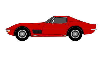 Fototapeta premium Chevrolet Corvette C3 USA Retro Sport Car Icon Vector Classic Speed