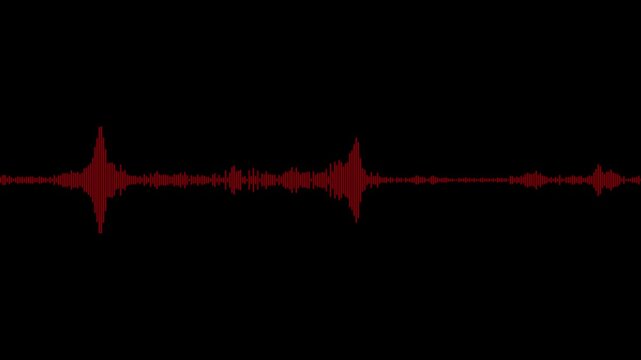 Audio visualization effect. White audio waveform spectrum animation, alpha channel, Sound line audio wave visualization voice record animation