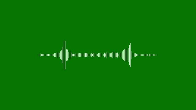 Audio visualization effect. White audio waveform spectrum animation, alpha channel, Sound line audio wave visualization voice record. black background animation