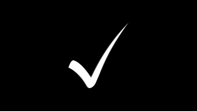 Right check mark icon transparent background. isolated tick mark or confirm icon. verify complete animation.