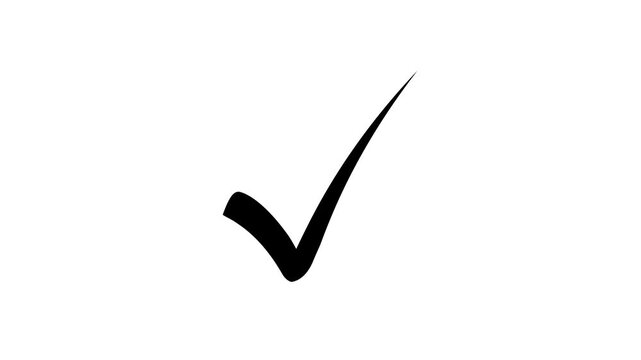 Right check mark icon transparent background. isolated tick mark or confirm icon. verify complete animation.
