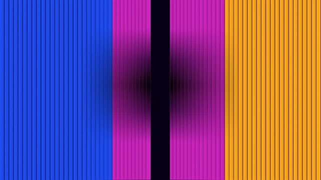Abstract pixel art composition with vertical stripes and circular patterns