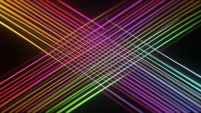 Abstract Multi-Colored Laser Beams Intersecting in a Vibrant Display
