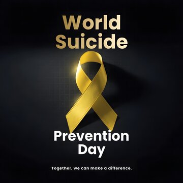 World suicide prevention day with support message.