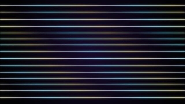 A digital glitch effect featuring horizontal scan lines on a dark background