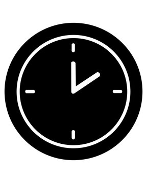 Black Wall Clock Icon Isolated