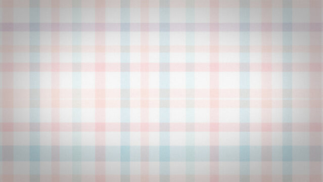 Soft pastel plaid fabric pattern with light pink and blue checks on white