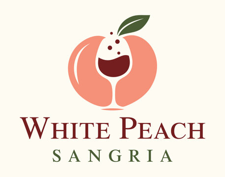 White peach sangria logo vector illustration