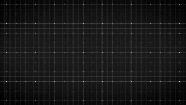 Dark grid pattern animation features white matrix dots details. Grid pattern background provides clean layout graphics. Pattern animation loop works for tech displays.