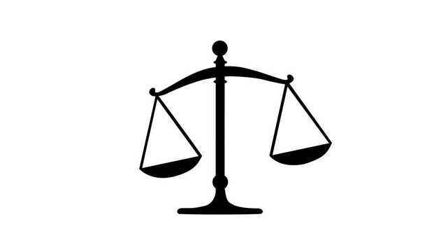 Scales of justice flat icon for apps and websites on alpha transparent background.
