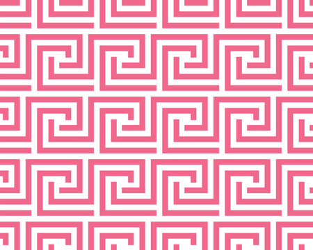 Abstract geometric pattern. A seamless vector background. White and pink ornament. Graphic modern pattern. Simple lattice graphic design
