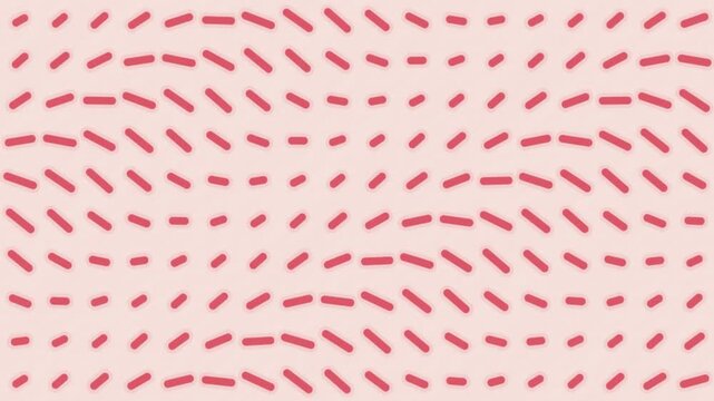 Coral red capsule grid wave with rhythmic rounded geometric forms