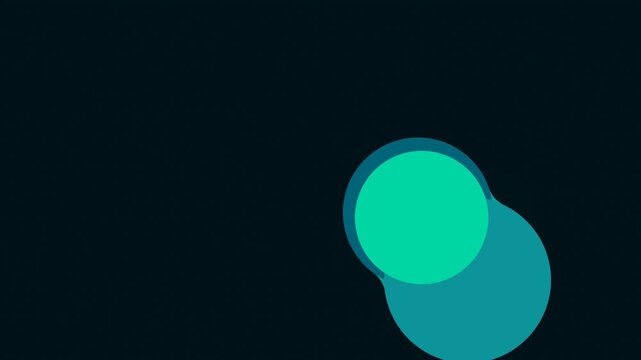 Minimalist composition featuring two overlapping circles on dark background