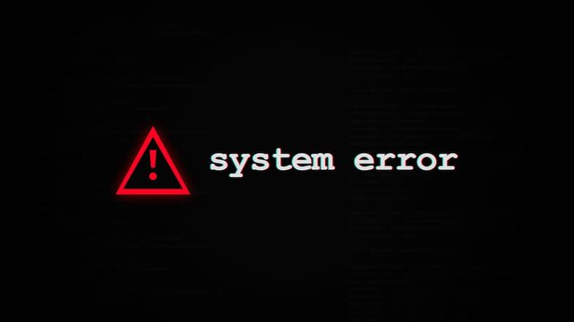 Digital Interface Display a red Warning Triangle Symbol and a System Error Notification