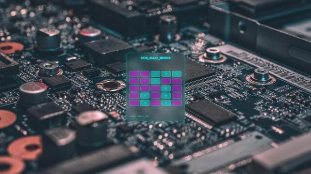 Quantum Spin Glass Matrix Interface Over Advanced Circuit Board Hardware