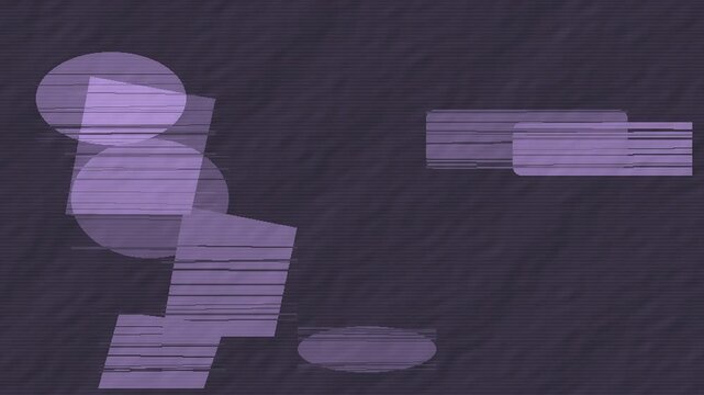 Lilac purple photocopy cutout collage with jittering geometric paper shapes
