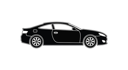 Obraz premium Car silhouette on white background vehicle automobile