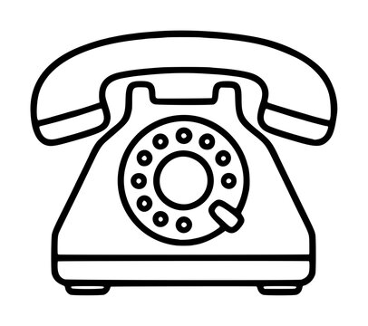 Retro vintage rotary phone vector icon illustration featuring a classic landline telephone with a circular dial and handset, perfect for nostalgic communication designs and old school tech art.