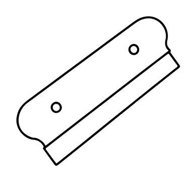 Minimalist vector icon illustration of a professional printmaking scraper bar tool used for screen printing and ink application, featuring a clean outline design for creative studio projects.